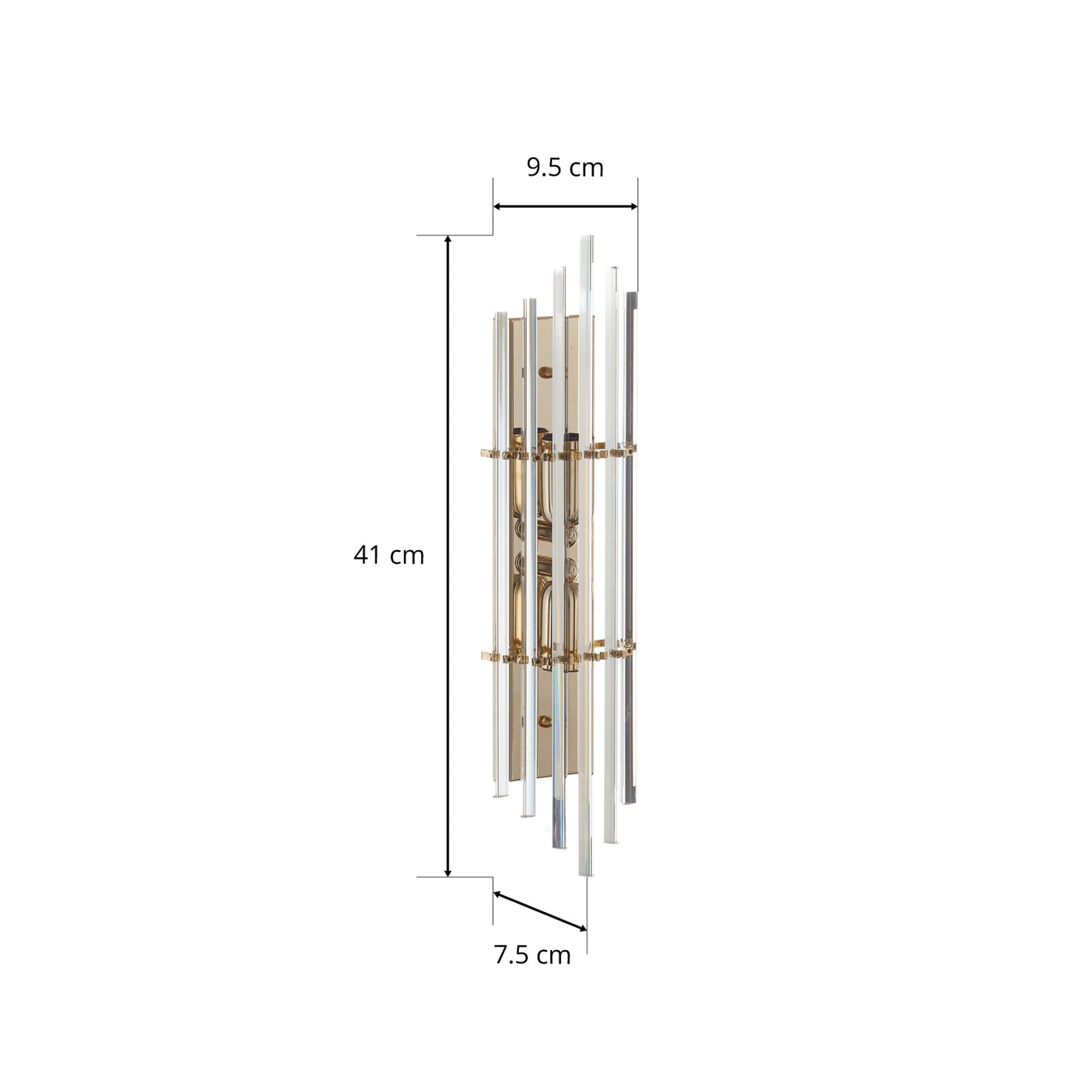 Austroluxin seinävalaisin Ontario, 41 cm, 24 K kullattu, lasia