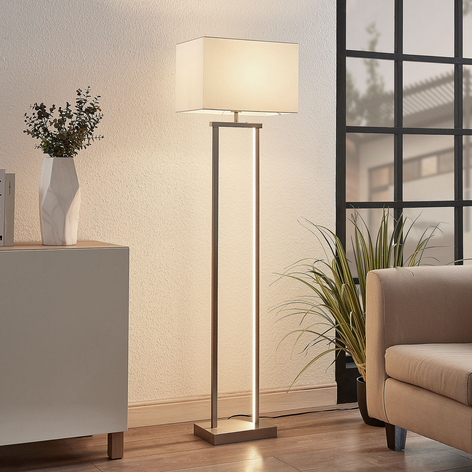 Lampada da terra Sigurd con paralume di stoffa