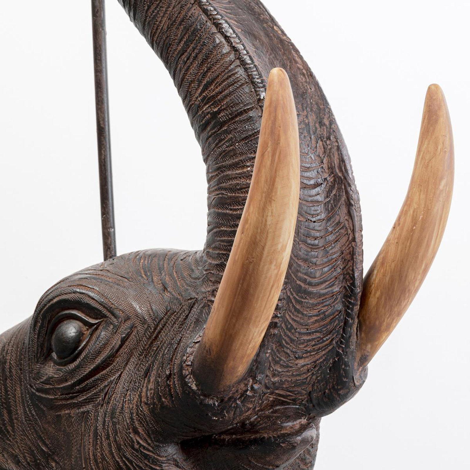 KARE Lampadaire Animal Elephant, marron, lin naturel, 154 cm