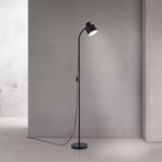 Gulvlampe Gili, sort mat, stål, højde 150 cm, E27