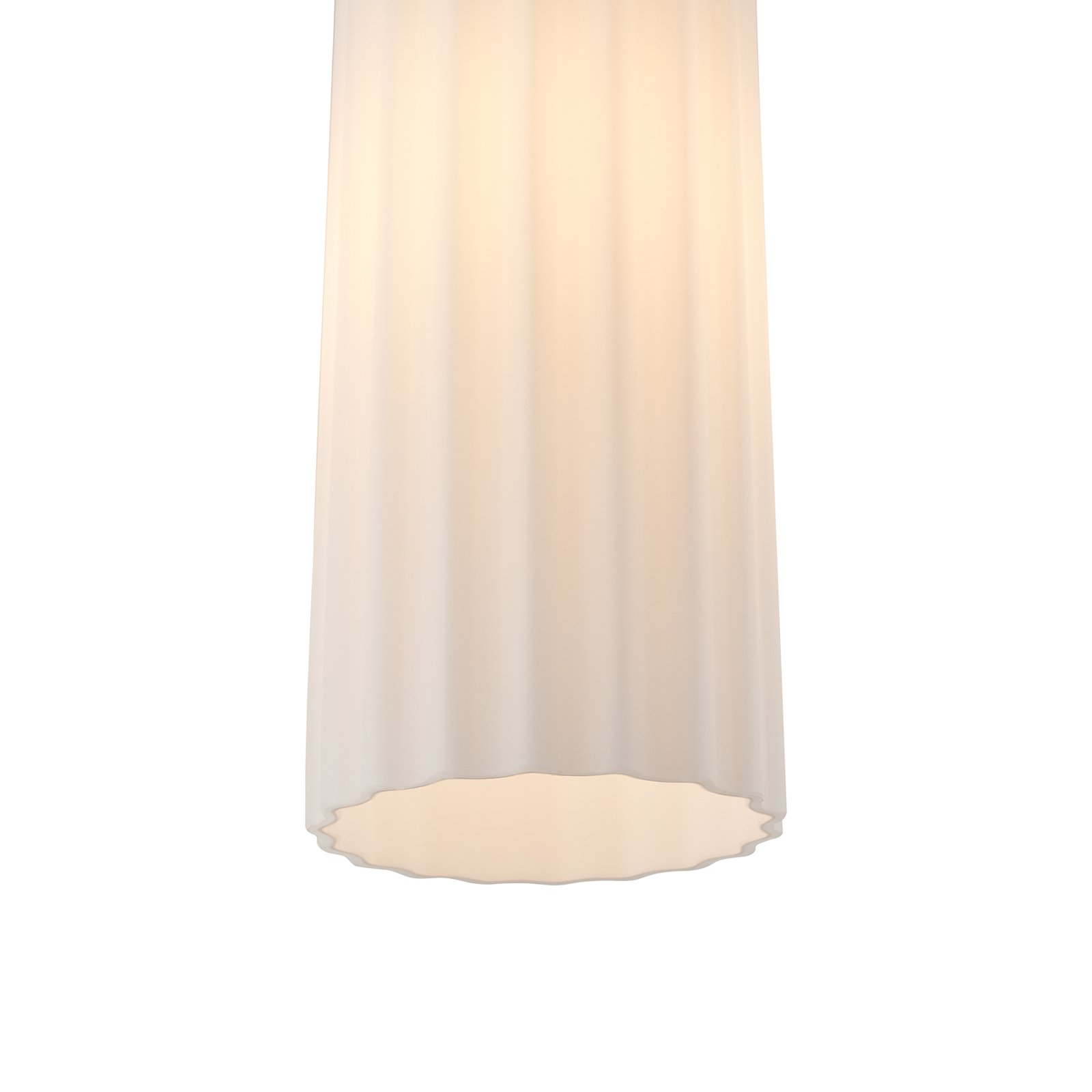 Lámpara colgante Miella, 3 luces, cristal estriado, satinado/blanco