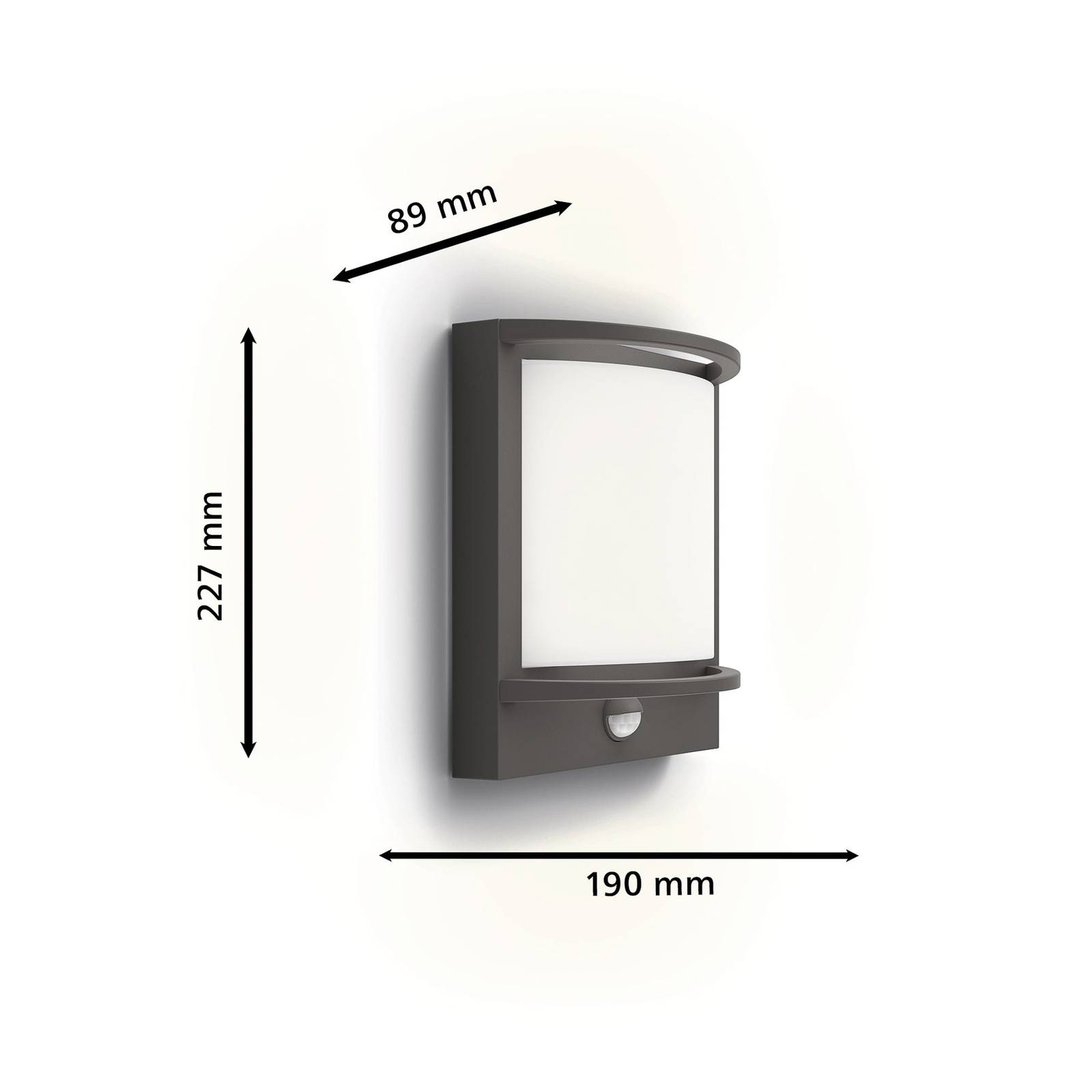 Philips led kültéri fali lámpa samondra ue, érzékelővel