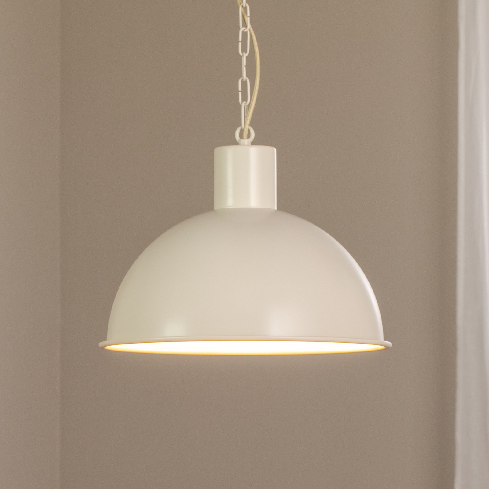 Suspension Emoti, beige, à 1 lampe, Ø 38 cm