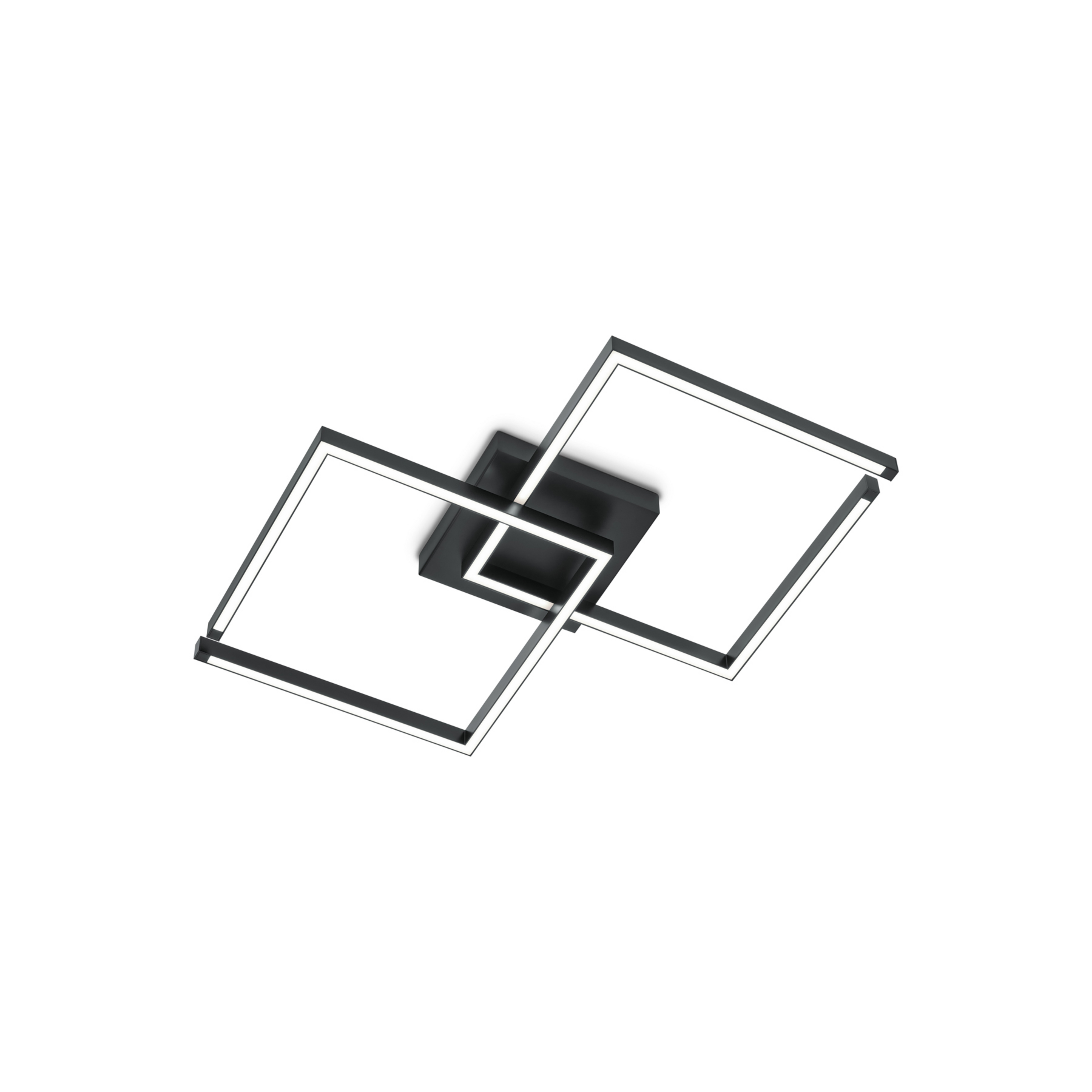 LED ceiling light Lina, black, 97 x 54 cm, dimmable