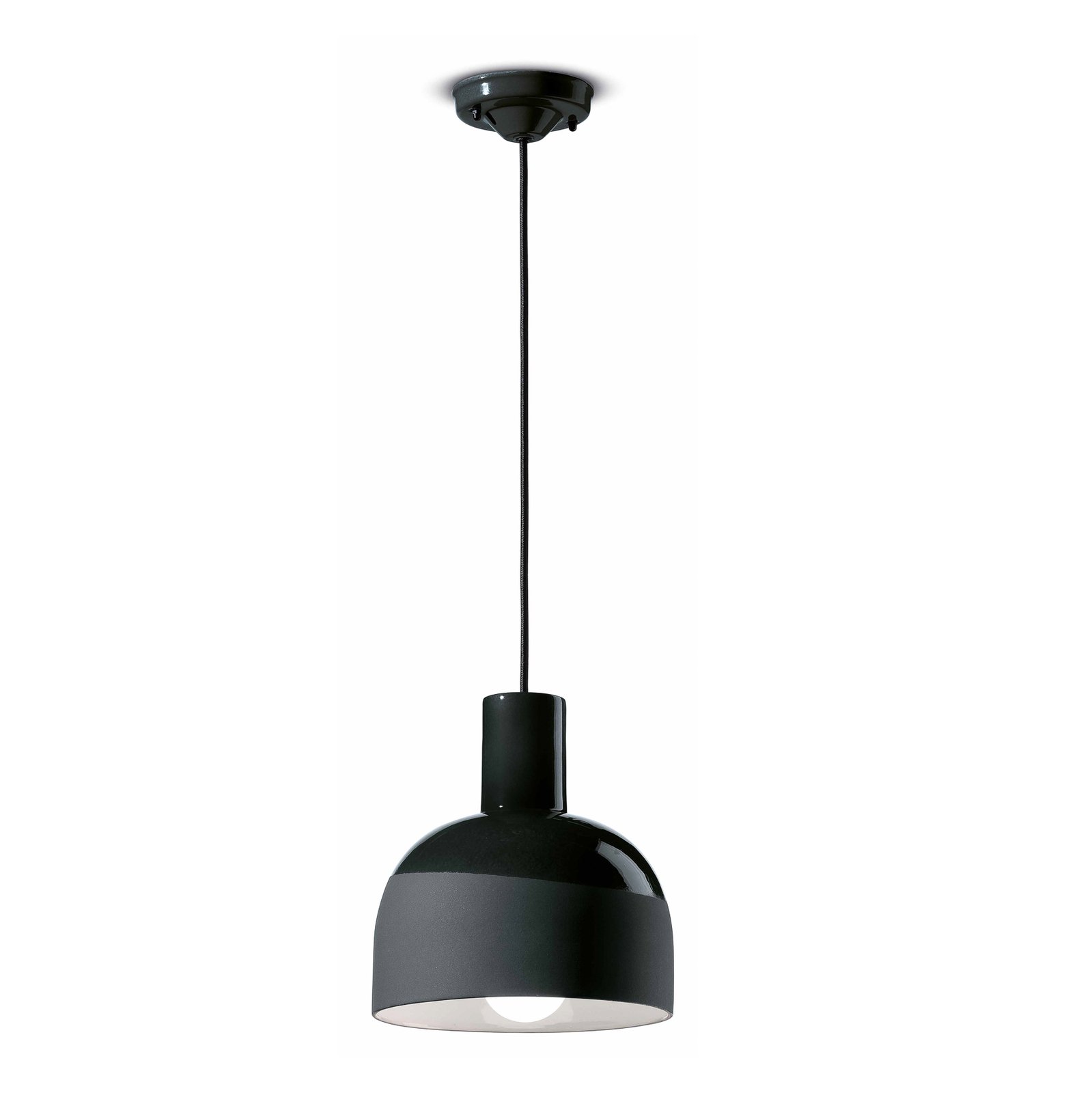 Caxixi hanglamp van keramiek, zwart