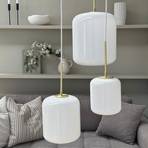 Dyberg Larsen piekaramā lampa Silvia, Ø 20 cm, opāls/masa, stikls