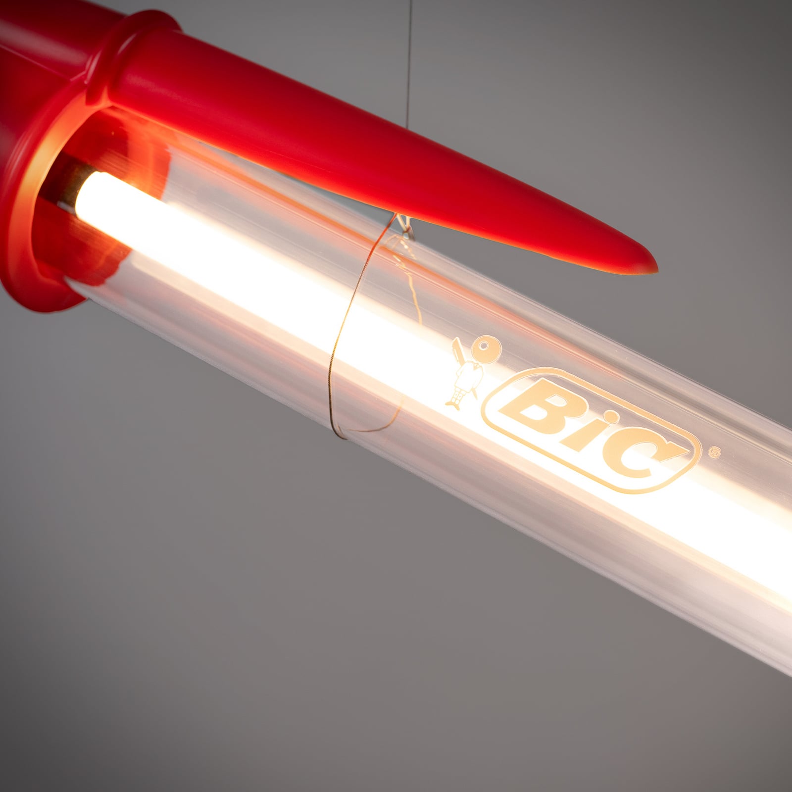SELETTI LED hanglamp BIC, rood, lengte 173 cm