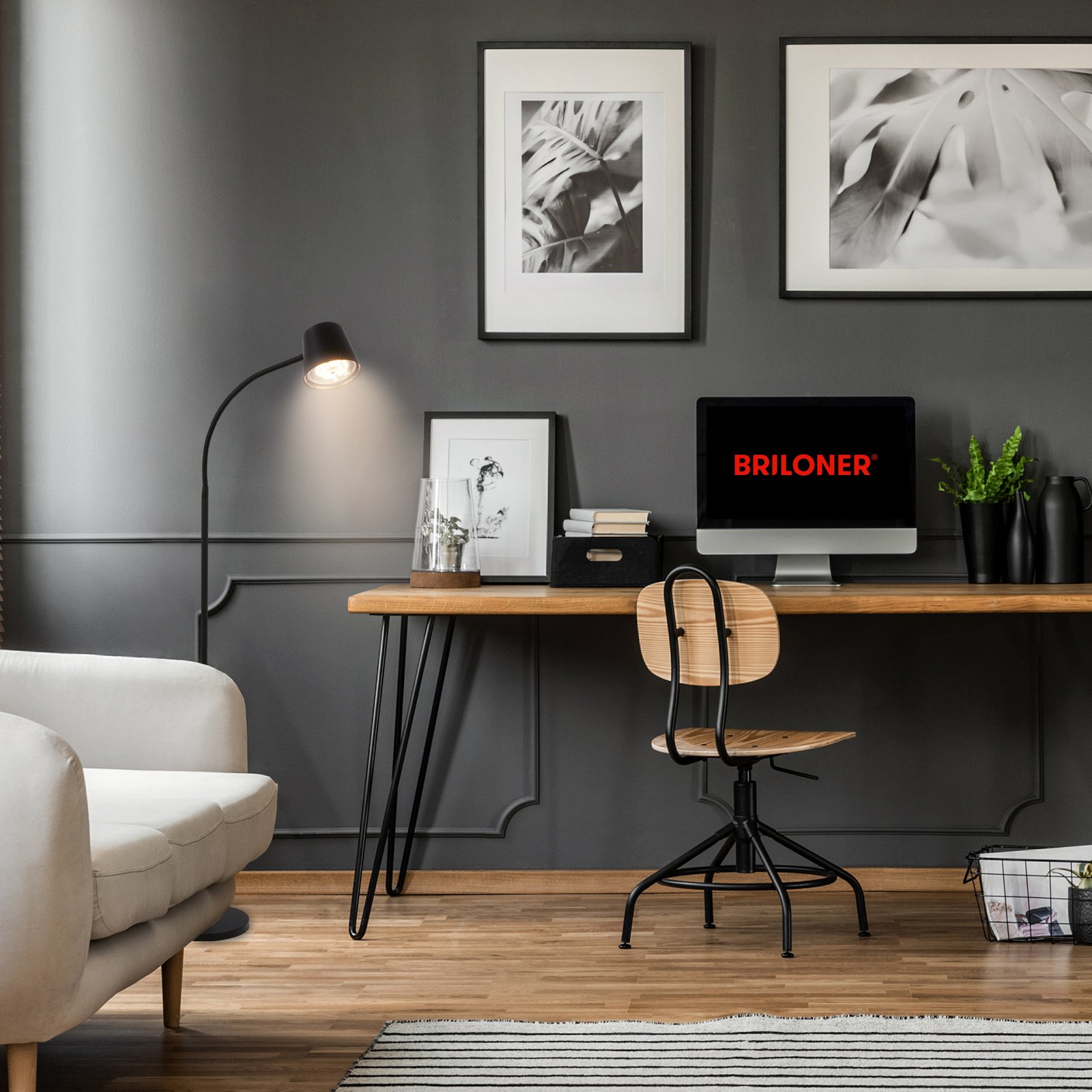 Cielo LED-es újratölthető állólámpa, fekete, érintésvezérlésű