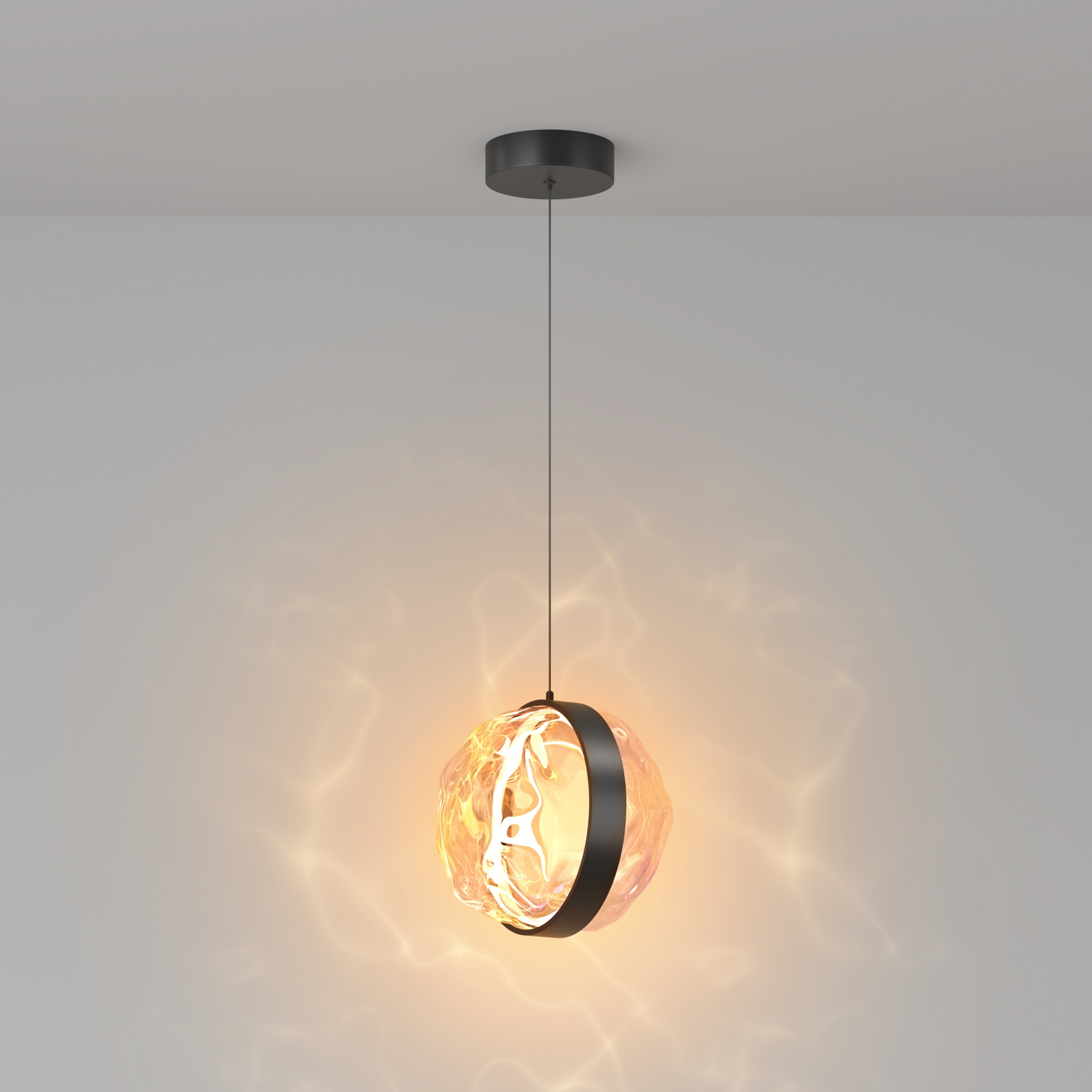 Maytoni Lámpara colgante LED Misterio, negro/multicolor, 1 luz