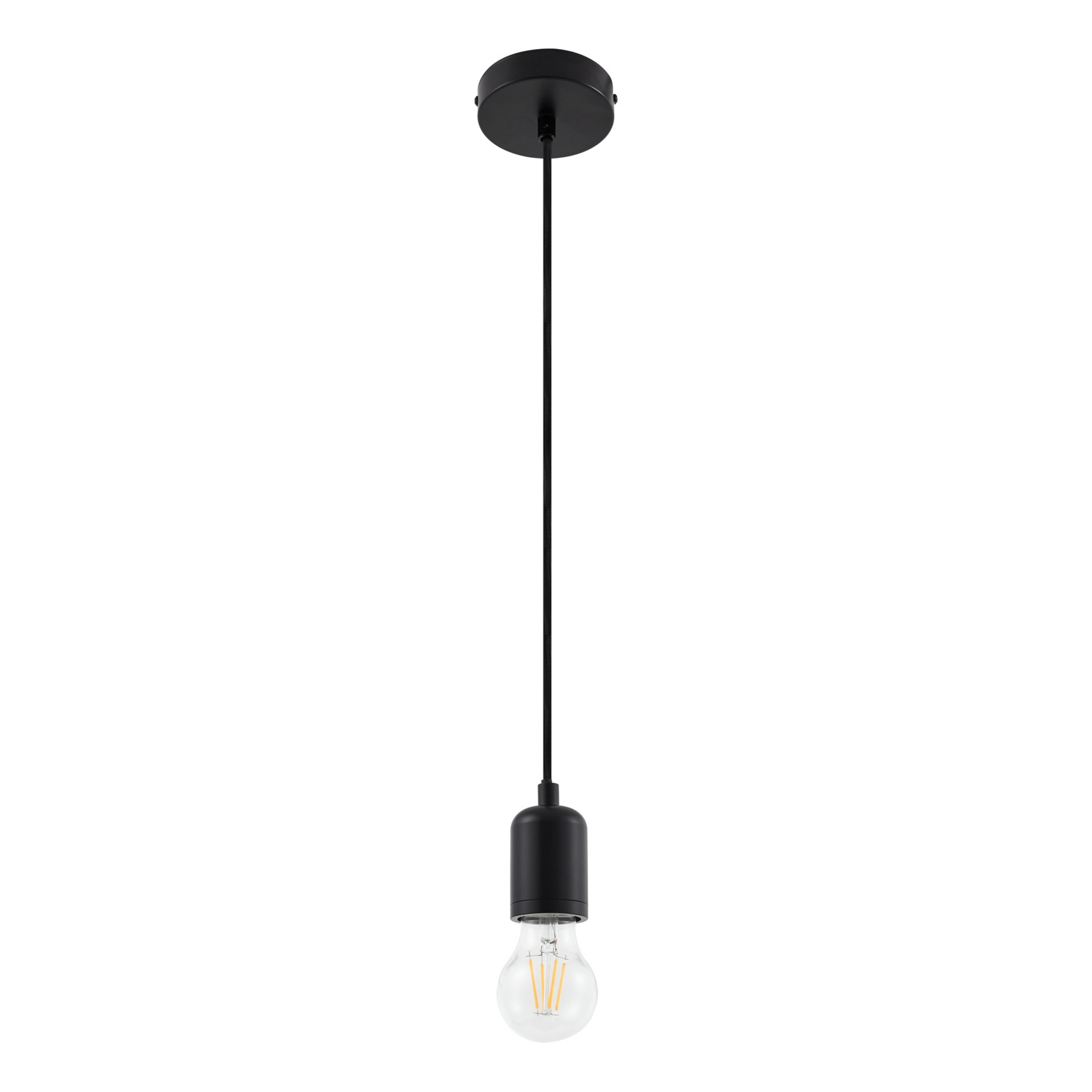 Hattie függő világítás, E27 foglalat, Ø 4,7 cm, fekete, fém - Lindby
