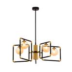 Suspension Ibra, noir, verre, 5 lampes, G9