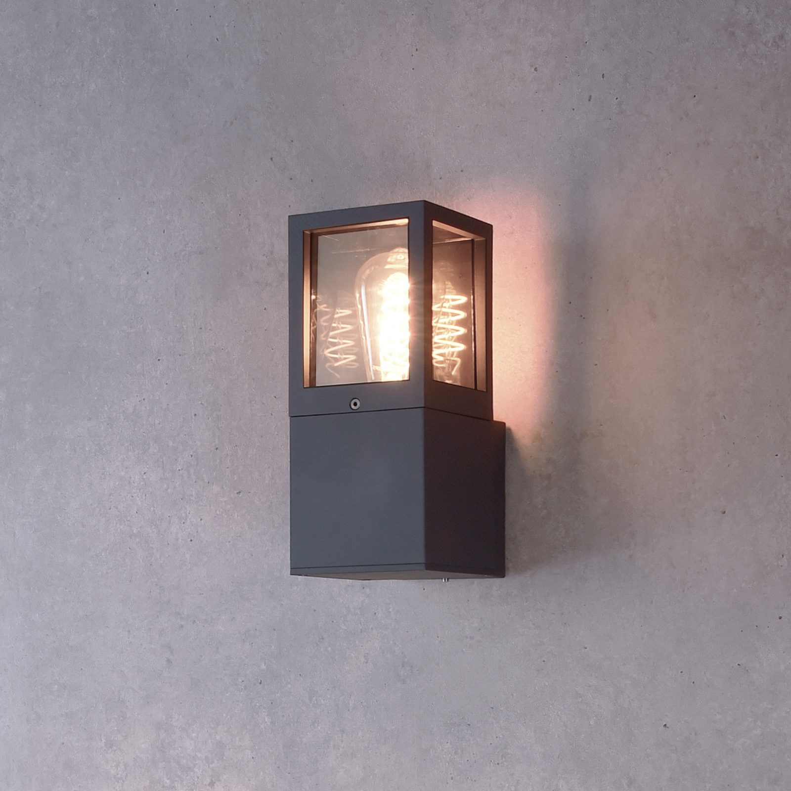 Außenwandleuchte Facado 2 Square, Alu, dunkelgrau, E27