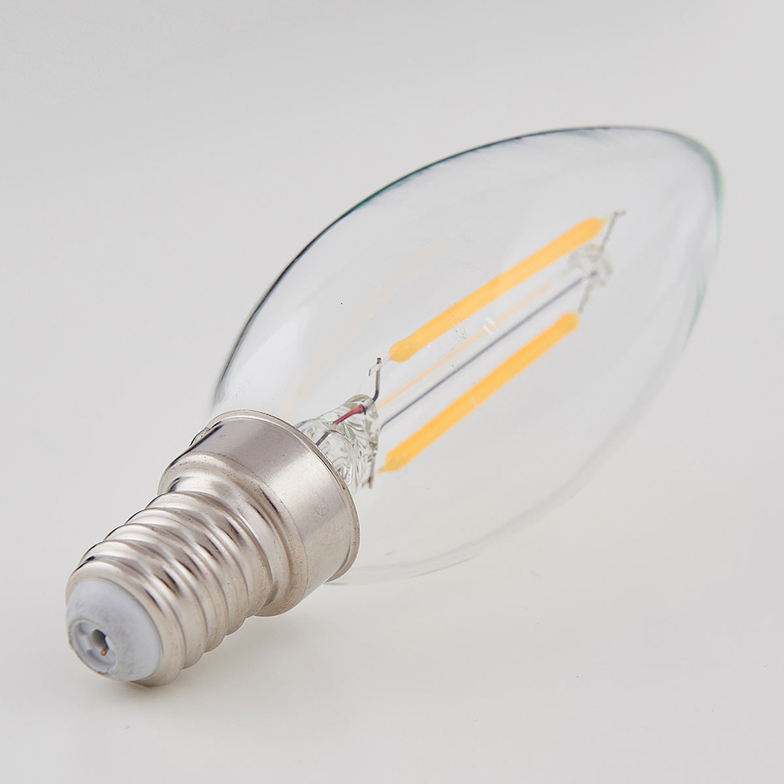 E14 LED-Kerzenlampe Filament 2W, klar, 2.700 K
