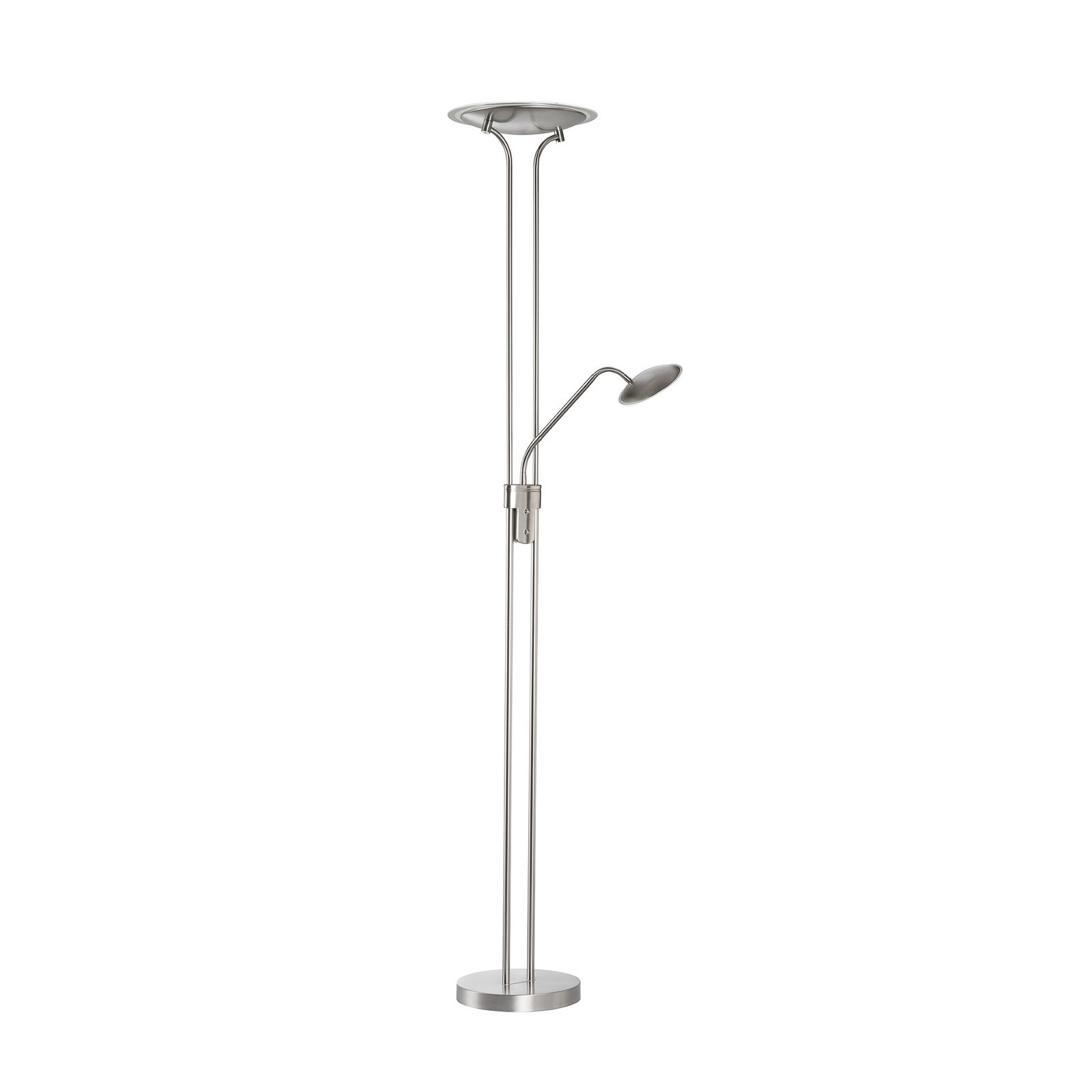 Tallri LED floor lamp, nickel Height 180 cm 2-bulb CCT Touchdim