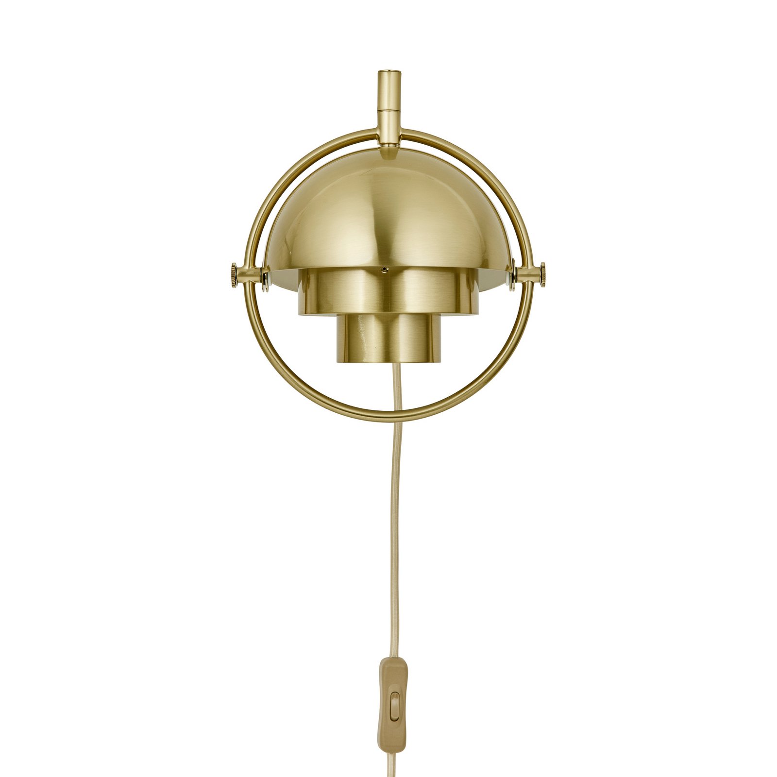 Aplique de pared Gubi Multi-Lite, color latón, metal, G9
