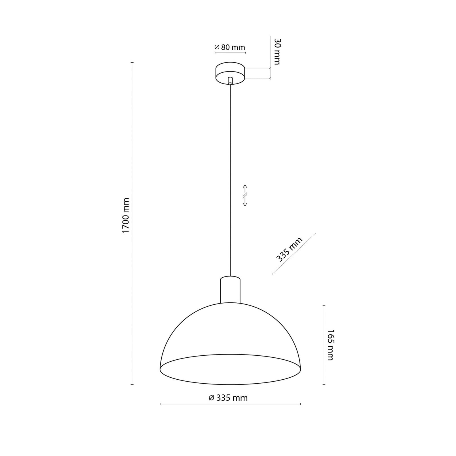 Lampada a sospensione Oslo, color sabbia, metallo, Ø 34 cm, E27