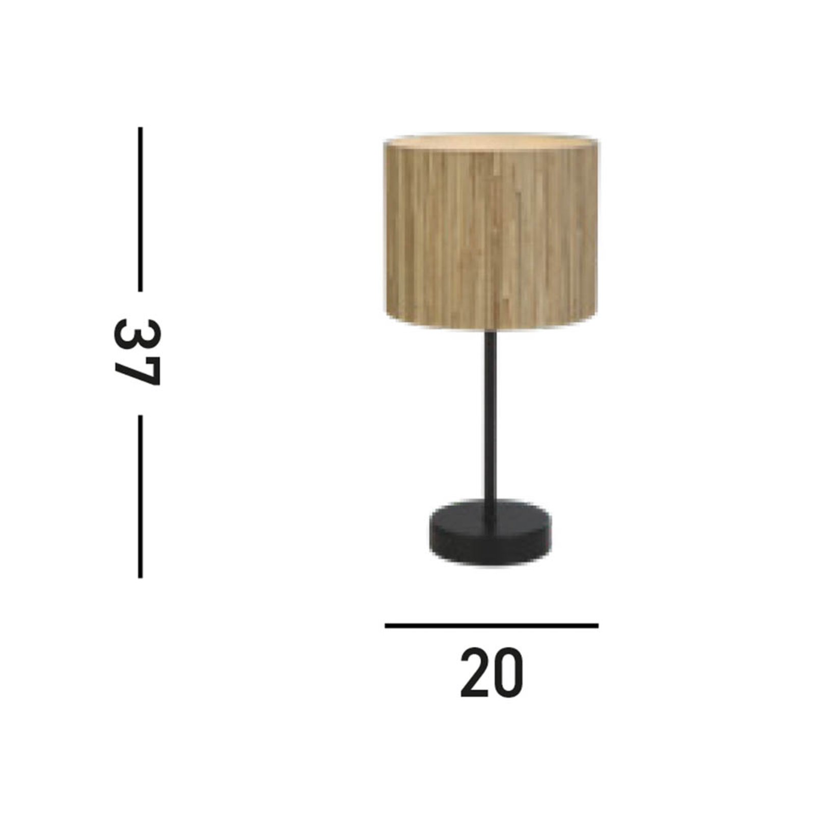 Meadow table lamp, brown, black, natural fibre, steel