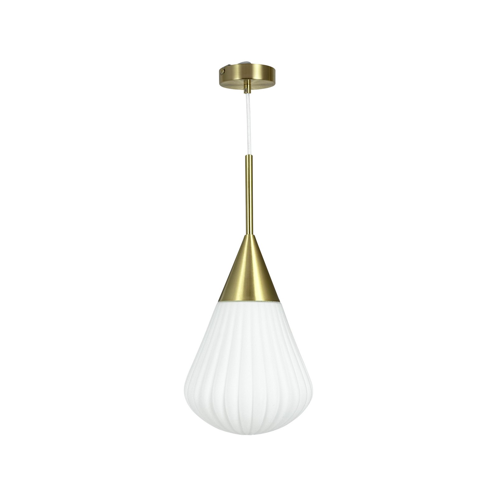 Dyberg Larsen Balloon hanging light, Ø 21 cm, white/brass