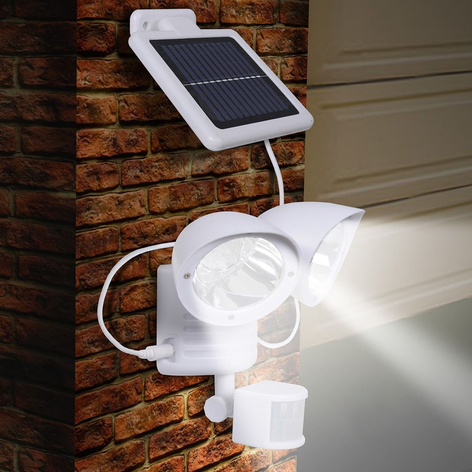 Maex sensor-solarlampa för väggen 2 ljuskällor