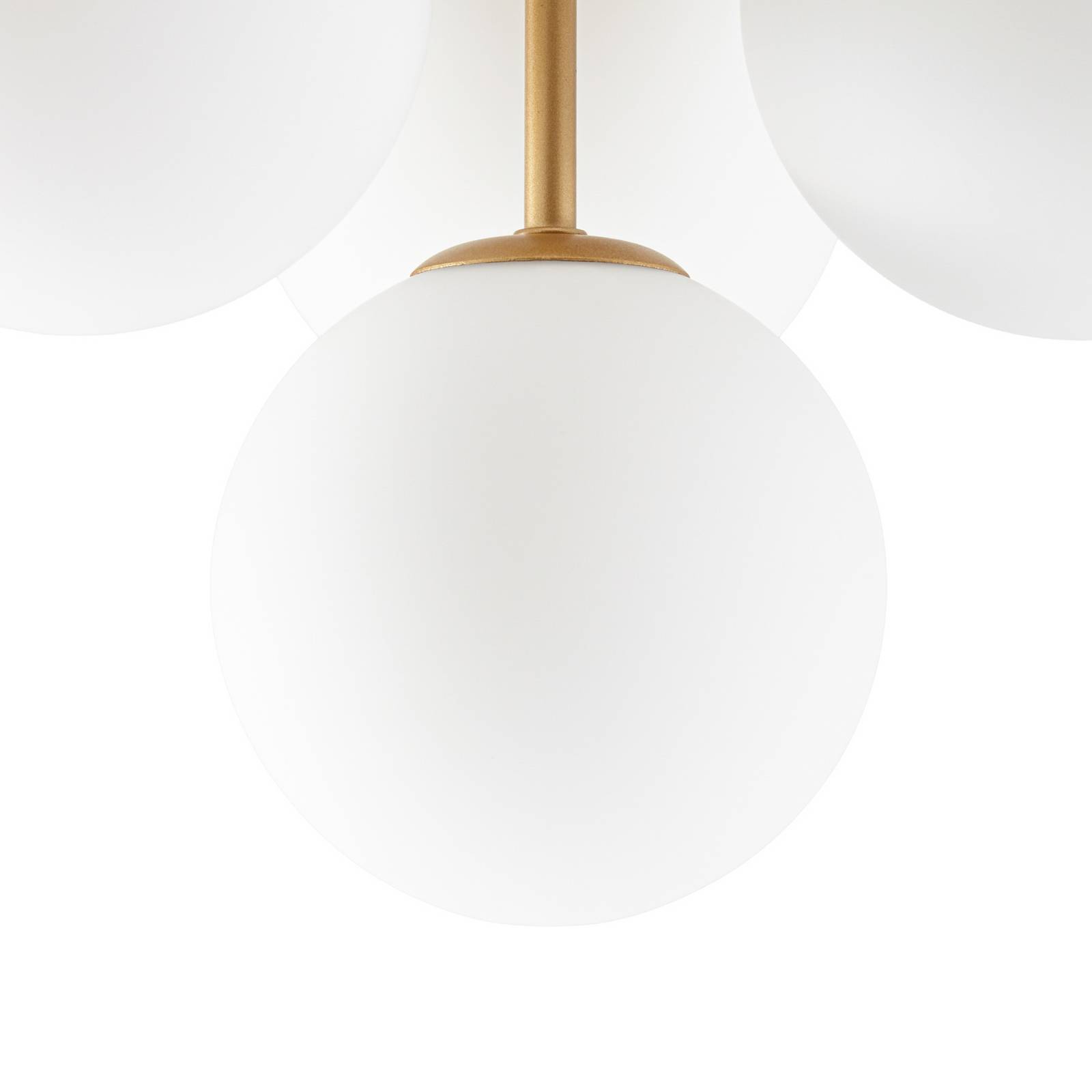 Lampa sufitowa Lucande Peyton, 10-punktowa, złoto/biały, szkło