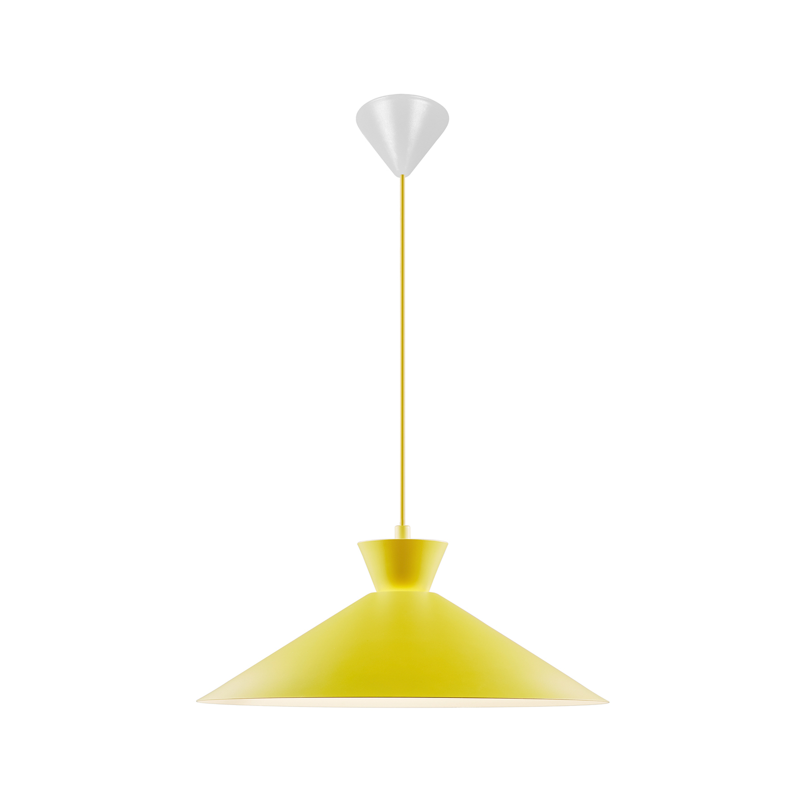 Viseće svjetlo na brojčanik s metalnim sjenilom, žuto, Ø 45 cm