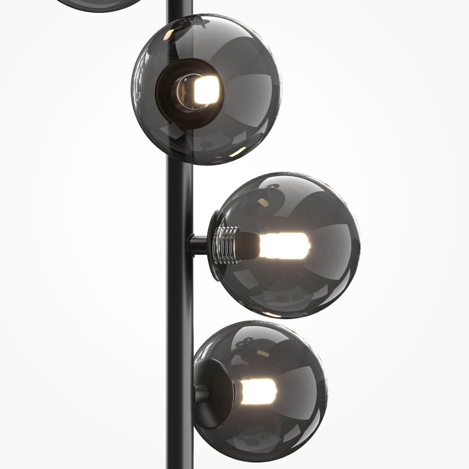 Stojacia lampa Dallas, čierna/čierna, výška 150 cm, 6-pl. stmievač Stojacia lampa Dallas, čierna/čierna, výška 150 cm, 6-pl. stmievač