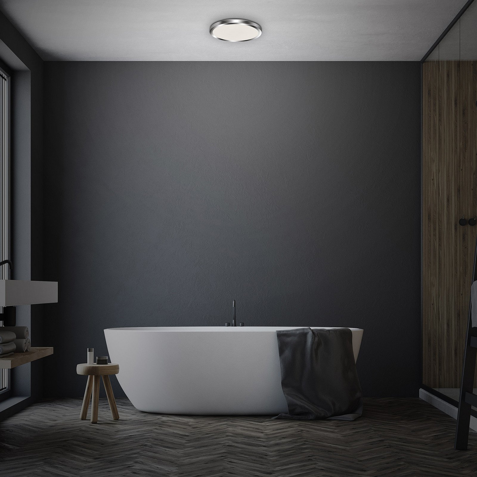 Briloner Bano Splash plafonieră LED IP44 crom 4.000K - Baie - modern - crom alb - Plastic