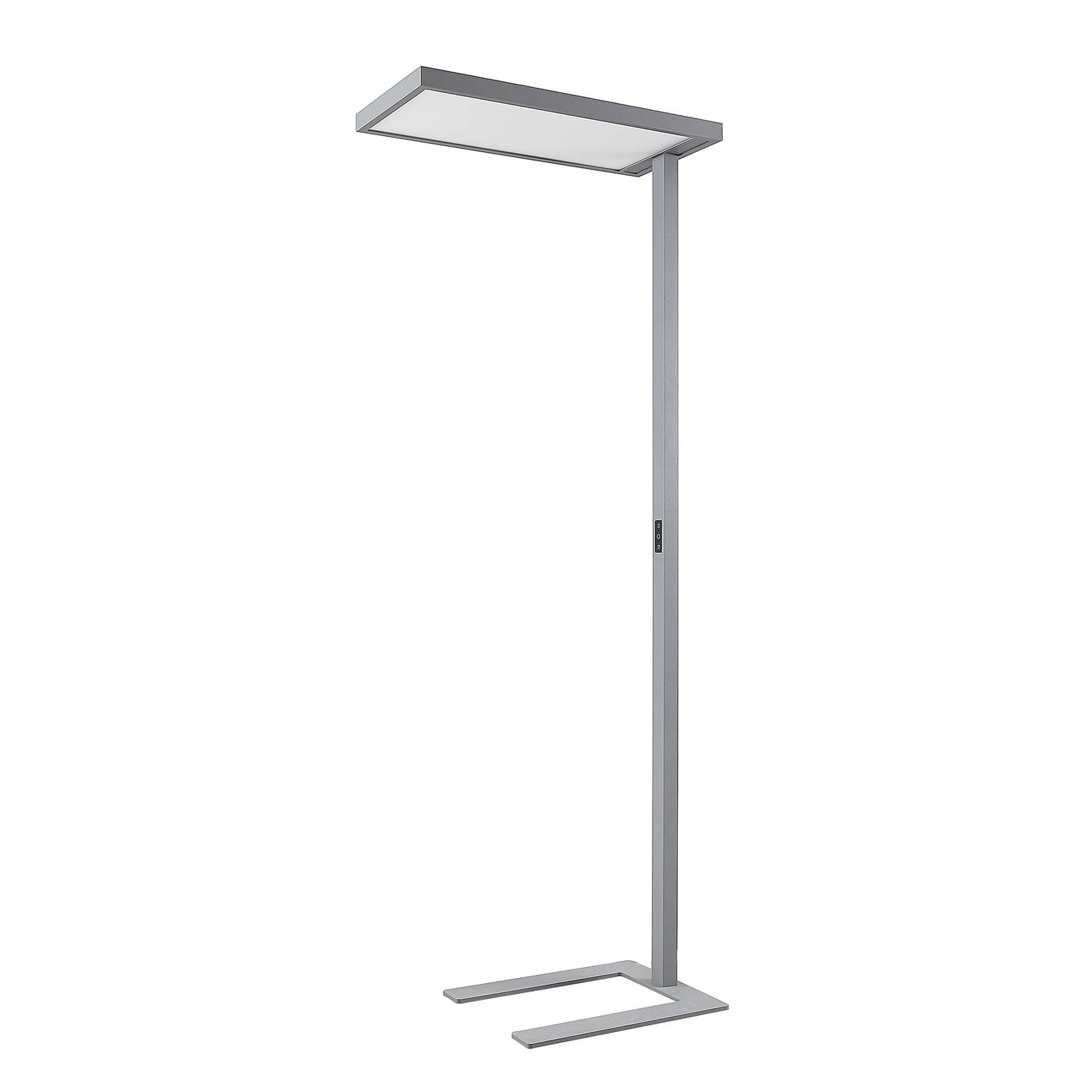 Arcchio Somidia LED office floor lamp dimmer sensor silver, for Workroom / Office, aluminium 6063-T5, plastic, 86 W, L: 75 cm, W: 41 cm, H: 200 cm