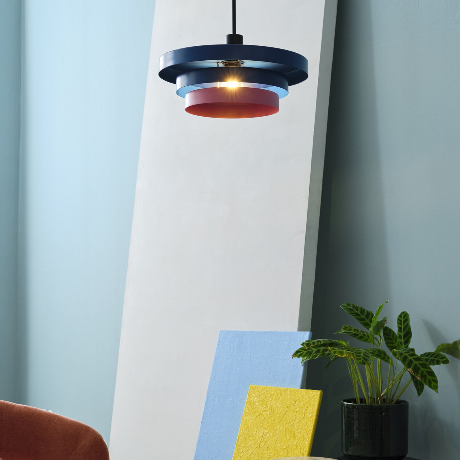 OSRAM hengelampe Decor Layers, blå/rosa, stål, E27