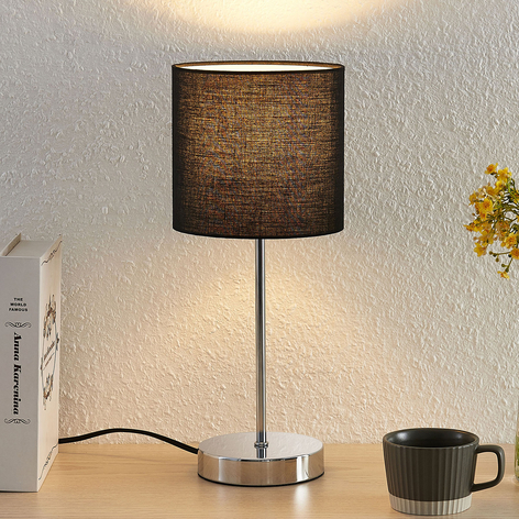 Lindby Leokadia bordslampa, krom svart