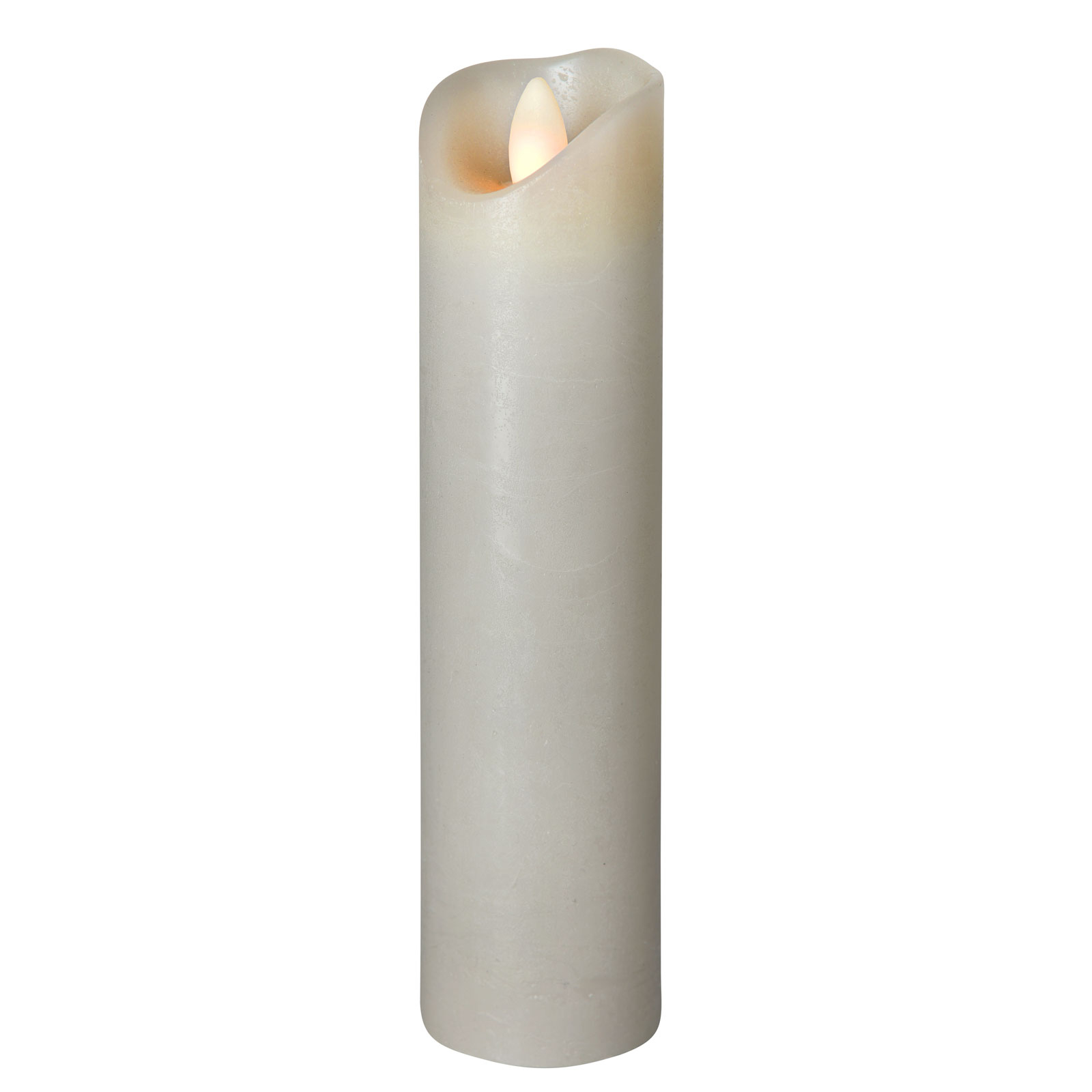 LED sviečka Shine, Ø 5 cm, sivá, V20 cm