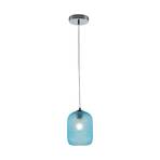 Ashford S15 pendant light, glass lampshade, blue
