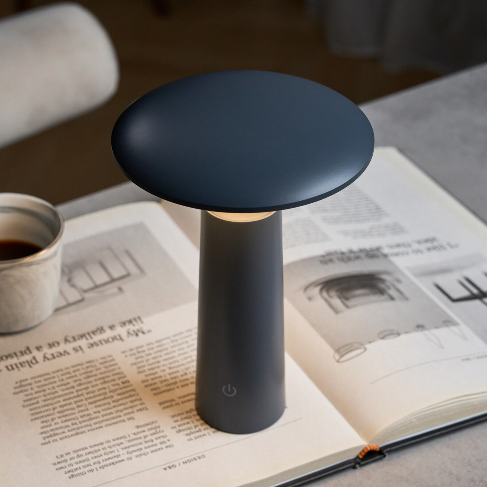 Pauleen LED tafellamp op accu ADORABLE SPARK, grijs, 21 cm, IP44