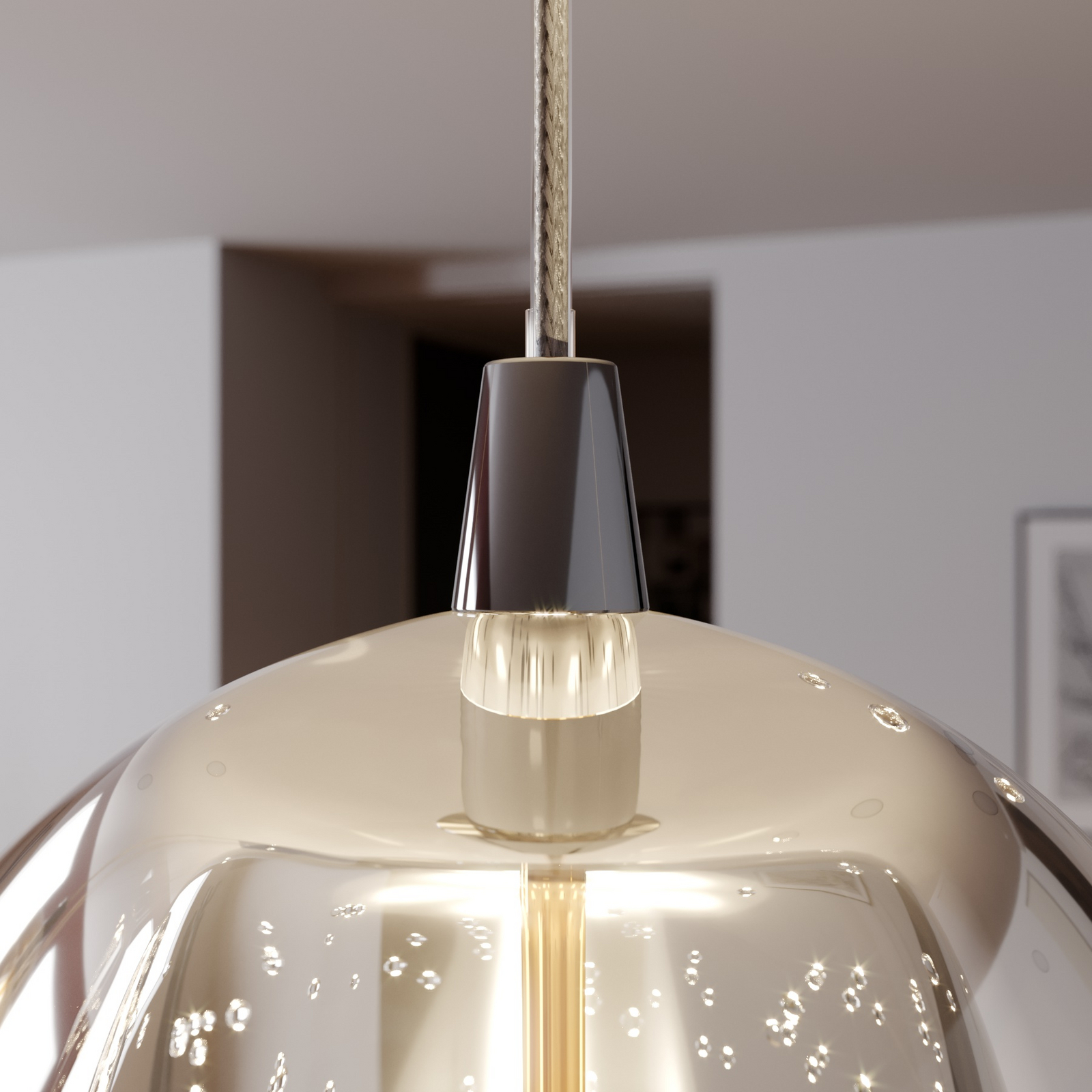 LED pendellampa Hayley, 5 lampor, avlång, krom | Lamp24.se hängande led list lampa hall
