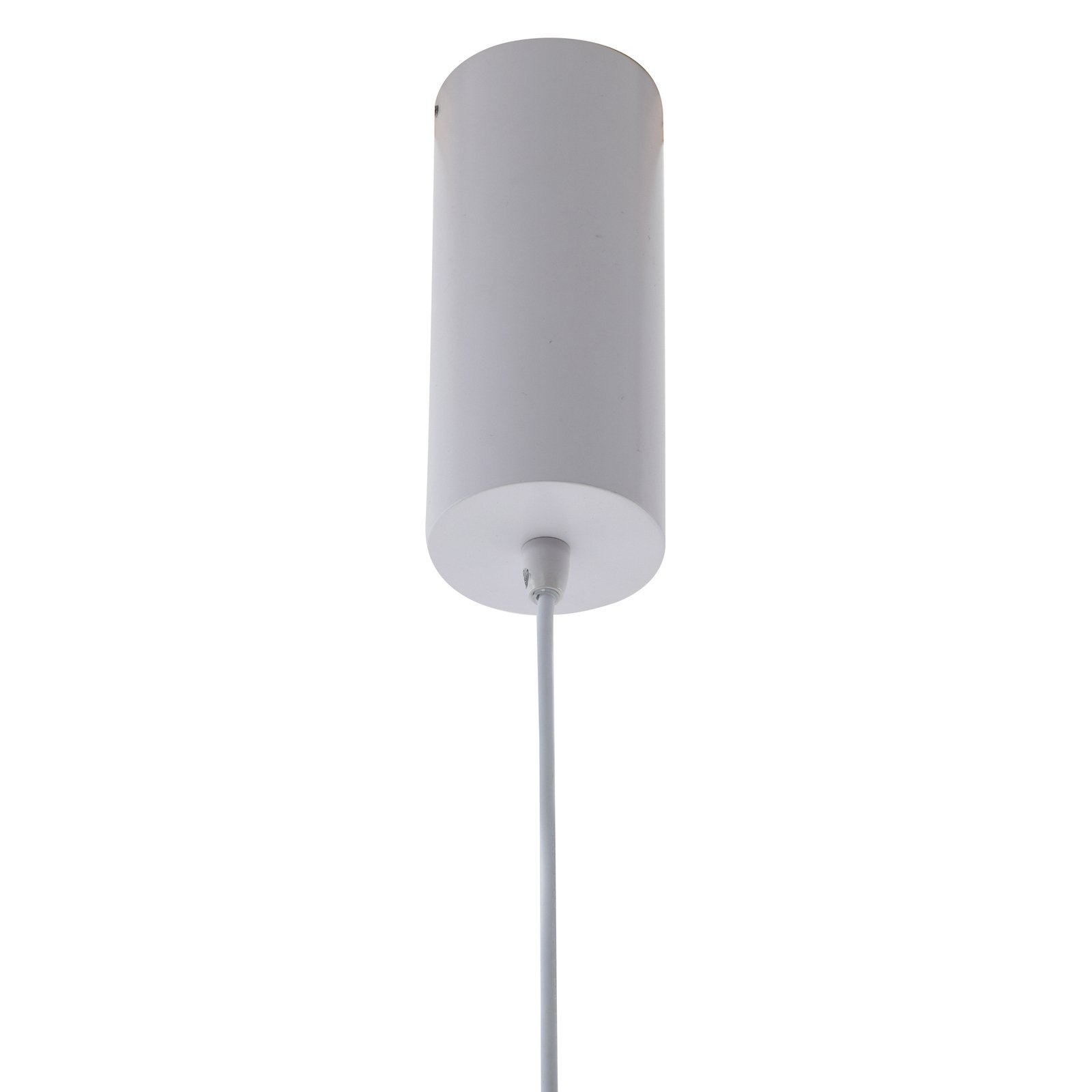 Lucande Orasa LED pendant light, glass, white/clear, Ø 43 cm