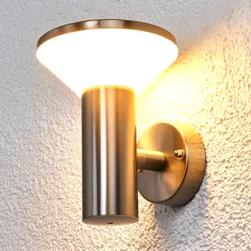 edelstahl halbrund, LED-Außenwandlampe Dodd,