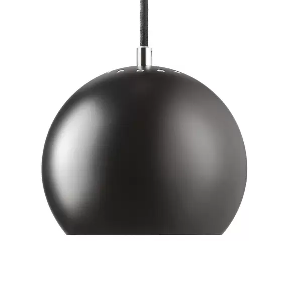 Lampenwelt FRANDSEN Hängeleuchte Ball, schwarz matt, Ø 18 cm