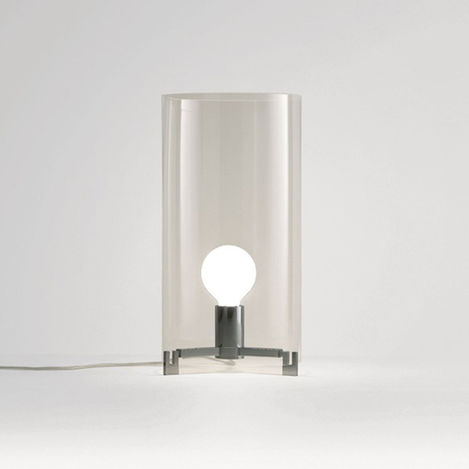 Prandina CPL T1 stolná lampa chróm sklo priehľadné