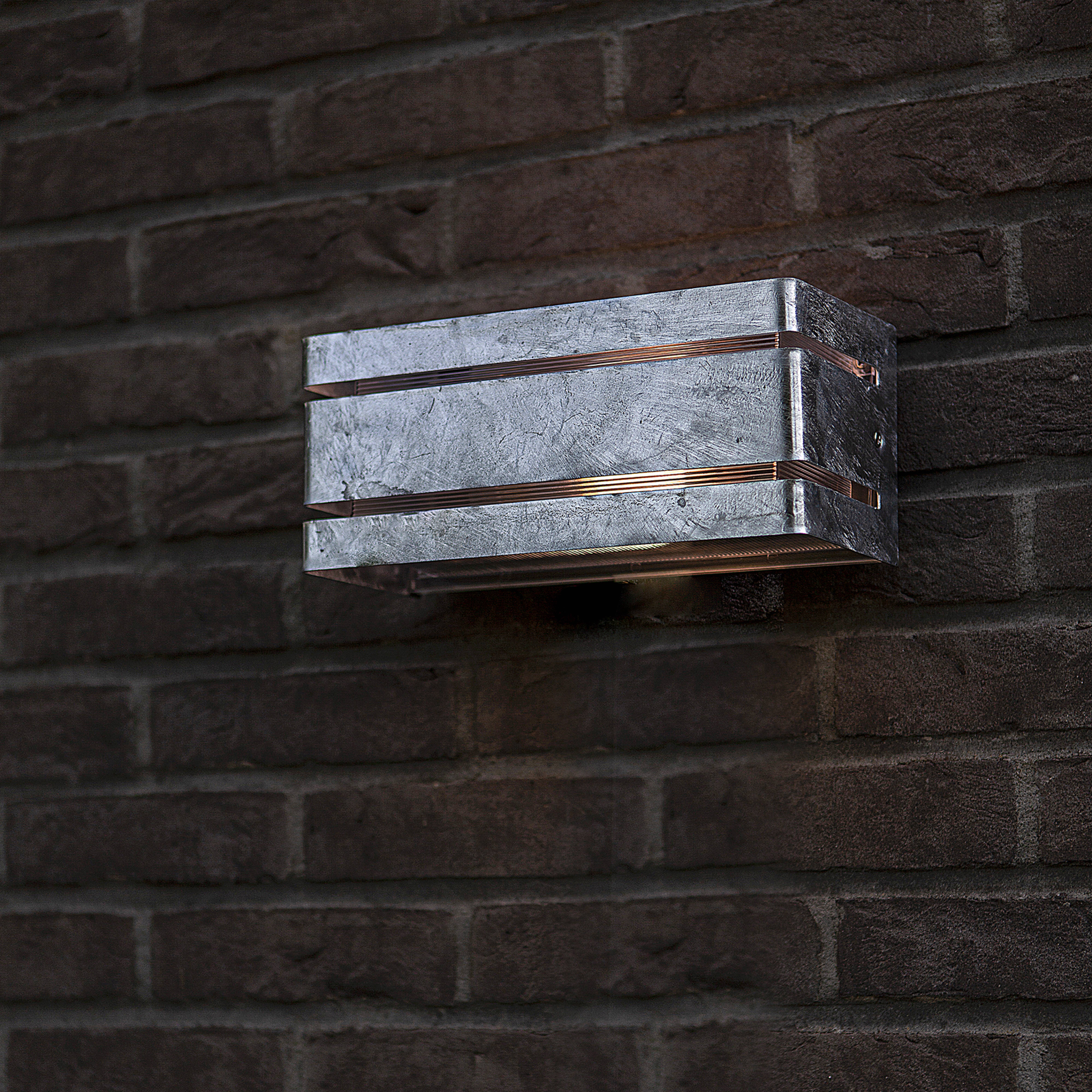Candeeiro de parede exterior Vidar com caixa galvanizada