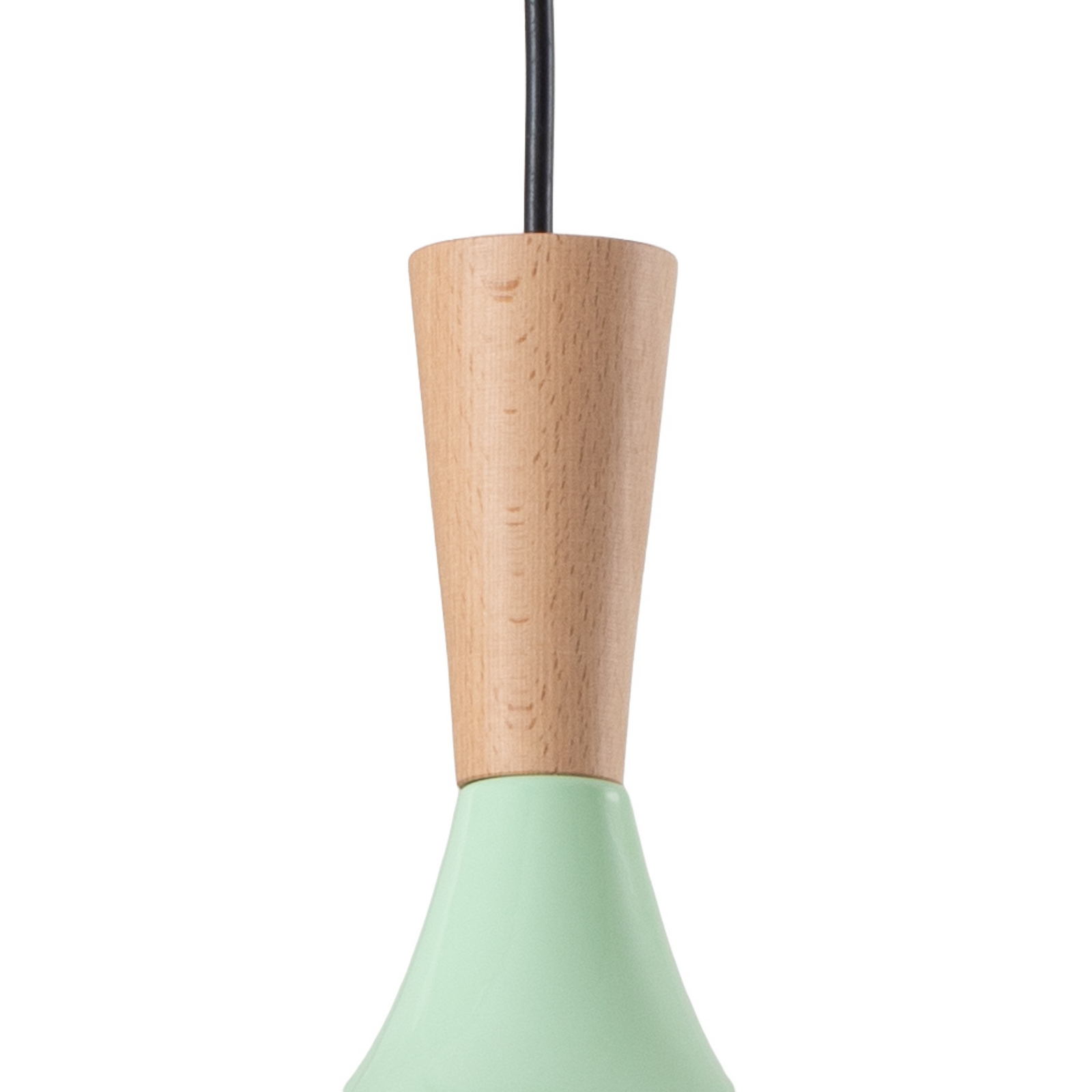 Candeeiro suspenso Chris, verde menta/branco, Ø 35 cm, metal