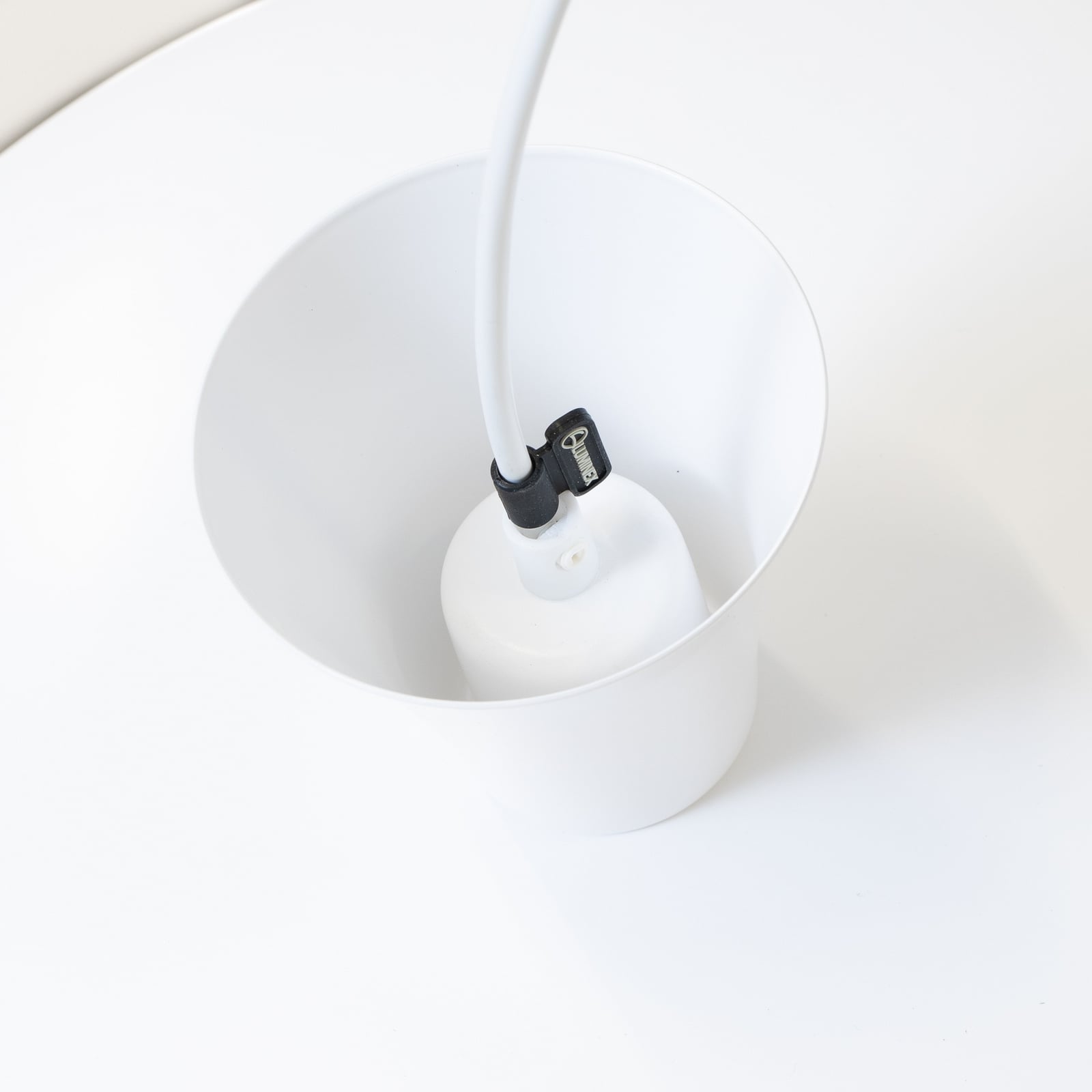 Závěsné světlo Plato, bílé, kov, Ø 38 cm, E27