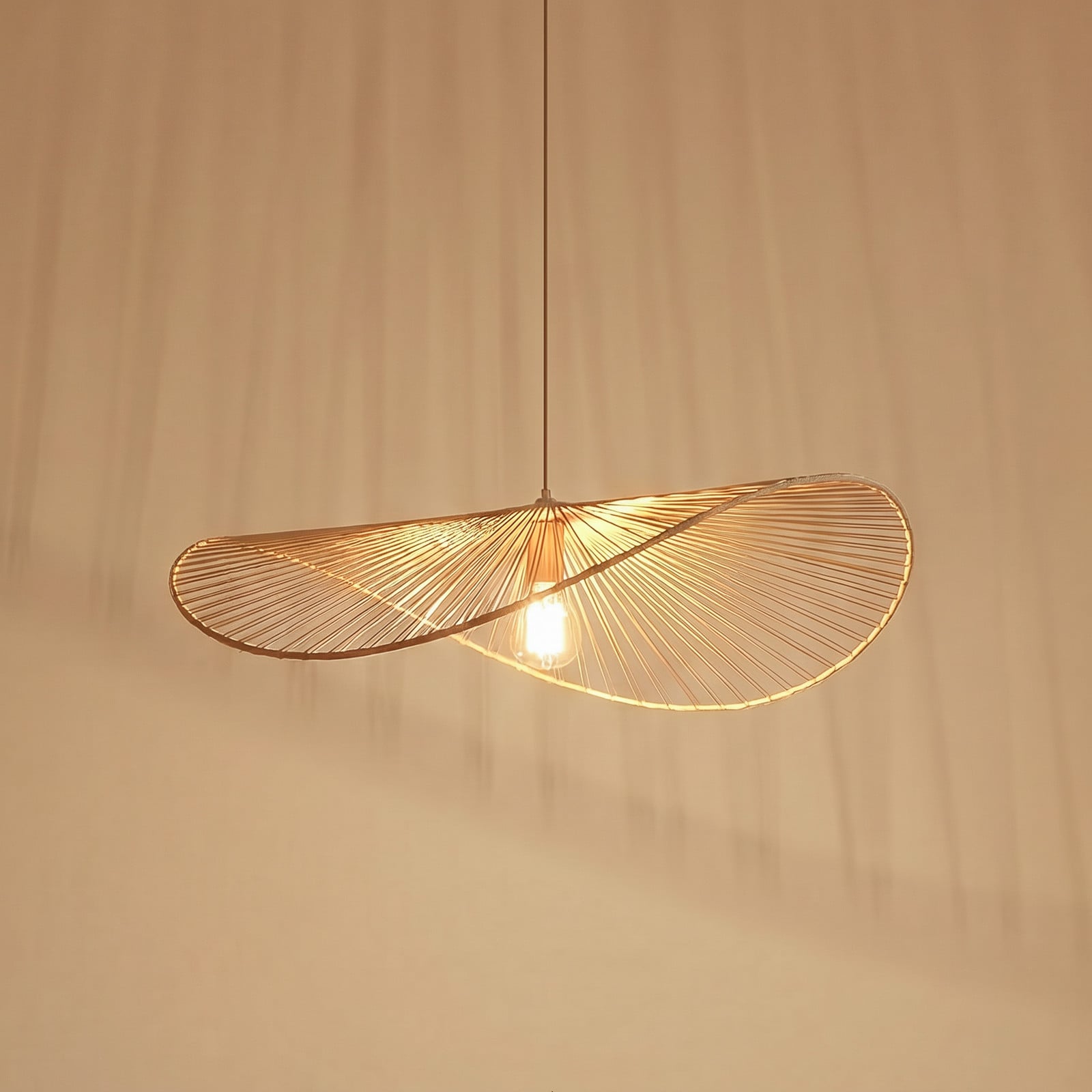 Valdorin hængelampe, længde 75 cm, beige, papir Lindby - Stue - Moderne - Papir / karton - Med én lyskilde