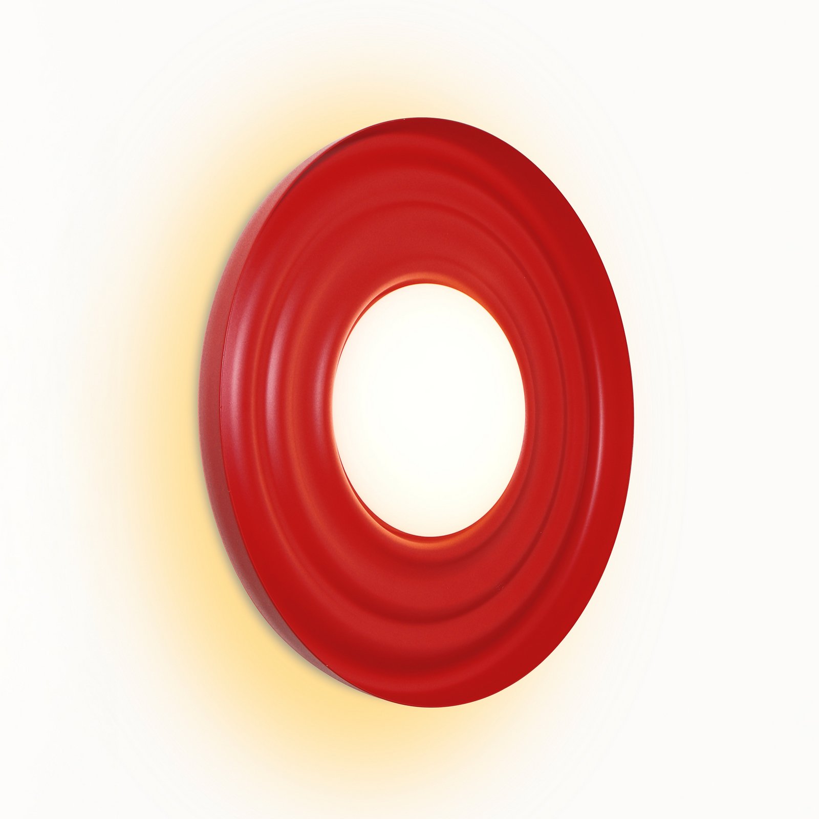 Lindby LED-Wandleuchte Waves, Metall, rot, rund