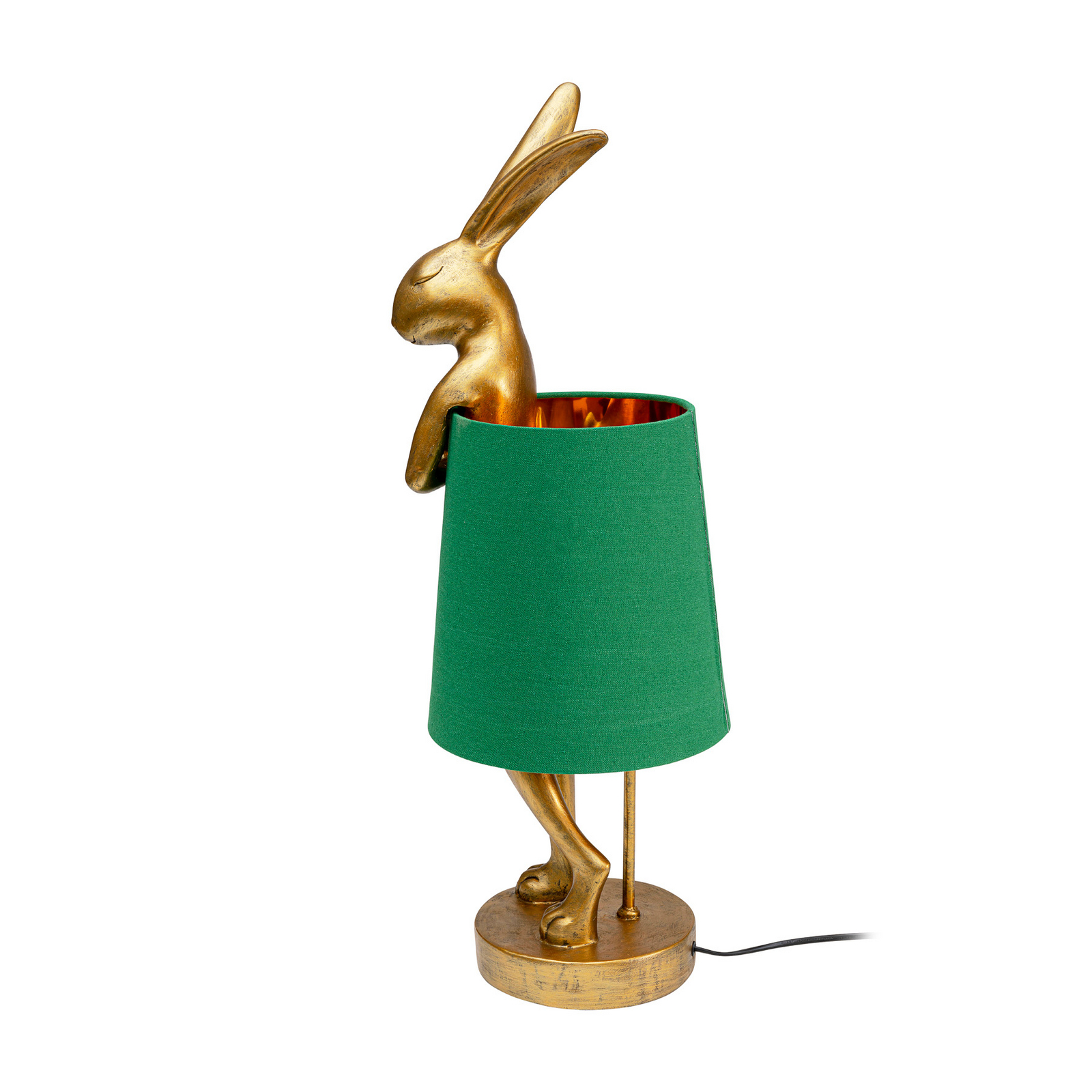 Lampada da tavolo KARE Animal Rabbit, oro/verde, 68 cm, E14