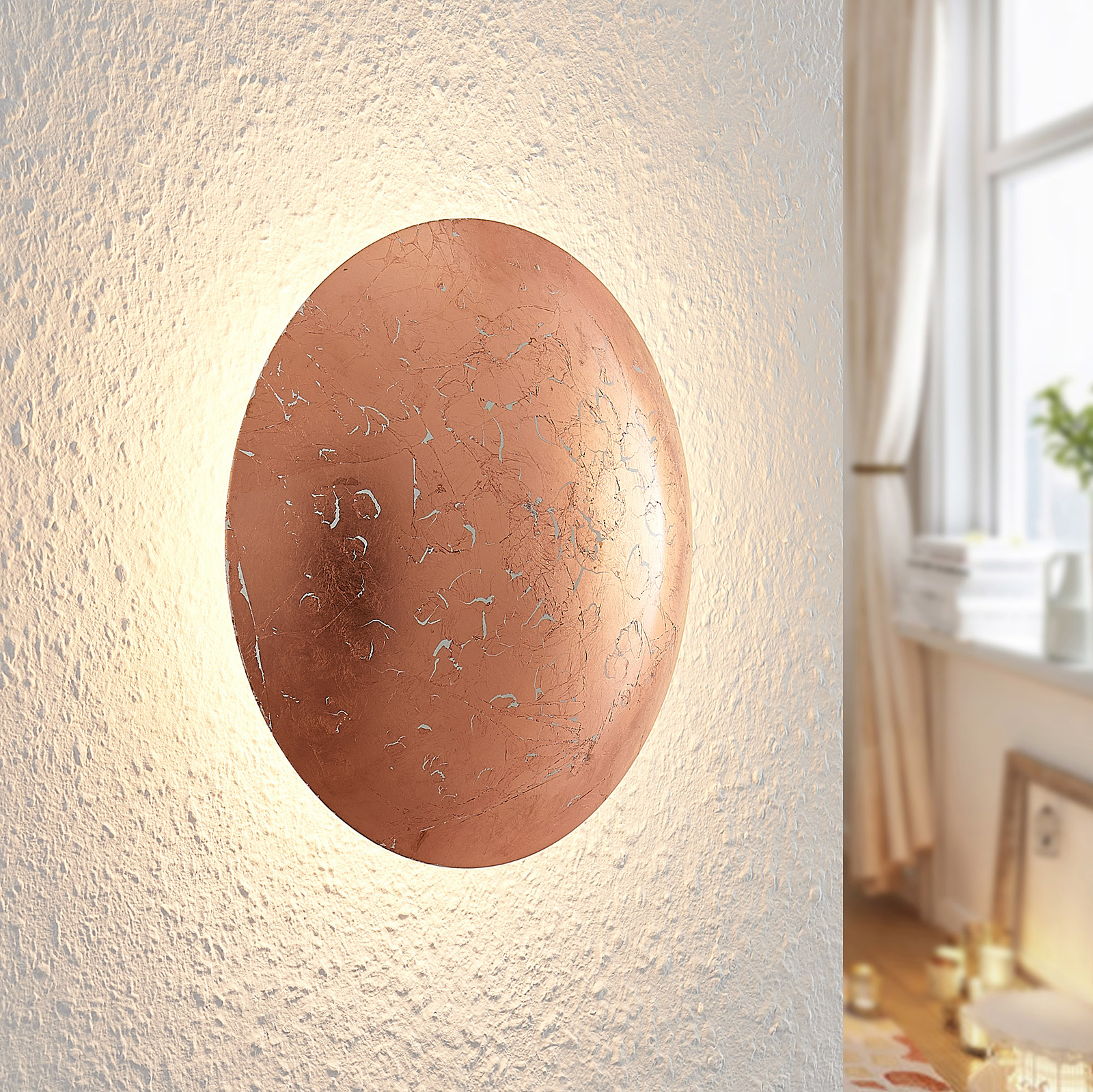 Lindby Illuma LED wall light, copper