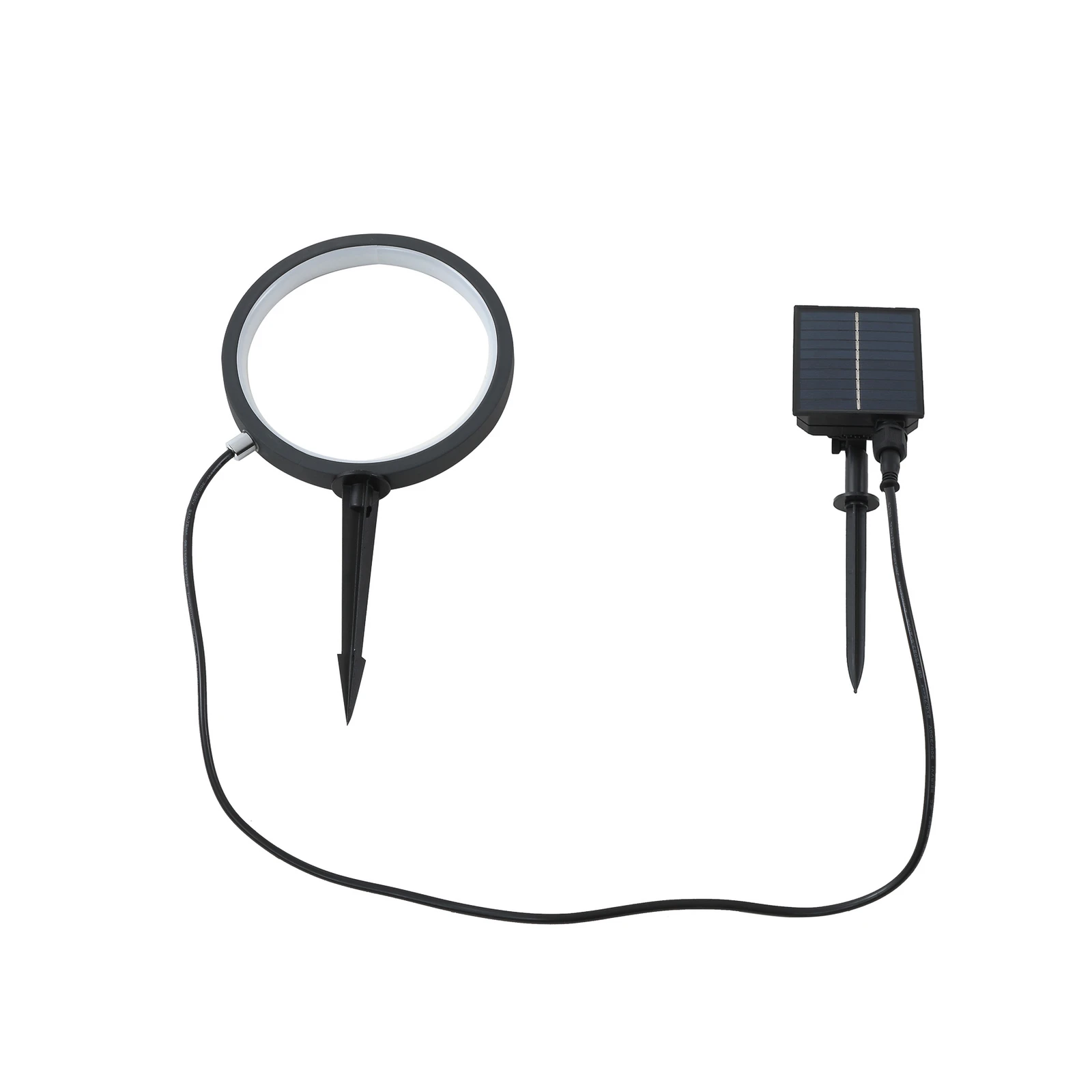 Lindby LED-Solar-Erdspießleuchte Syrene, 18 cm, schwarz, Alu