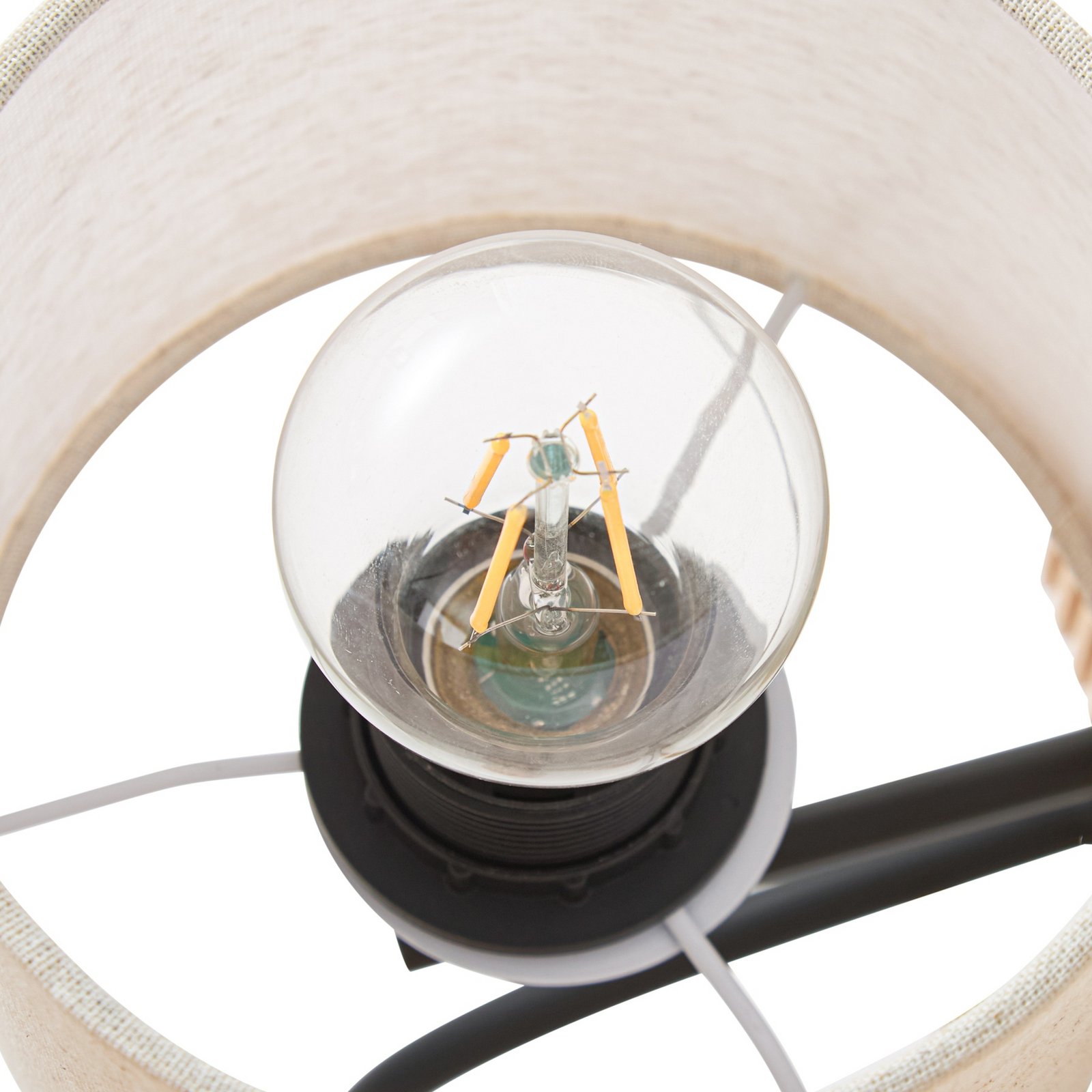 Applique murale Lieske, beige, 39 cm, lampe de lecture, textile - Lucande