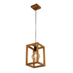 Vierkante hanglamp, 30 cm hoog, bamboe, E27