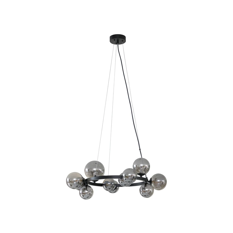 Lucande – Naelen Round Pendelleuchte Black/Smoke
