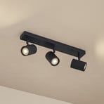 Lindby vägglampa Kardis, mörkgrå, 3 lampor, metall, GU10